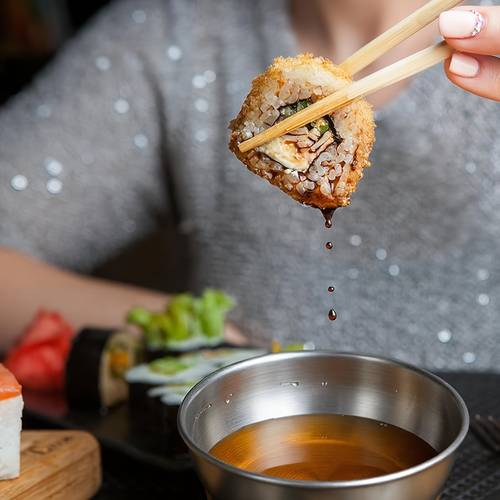 50pcs 3 23inch stainless steel sauce dishes small stainless steel dipping bowls soy sauce bowls silvery round seasoning sushi appetizer plates suitable for kitchen festive occasions friend party supplies
