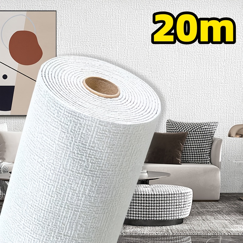 TEMU 1 Rolle 20M 3D Schaumstoff Tapetenaufkleber, Selbstklebende Dicke Wandpaneele, Strukturiertes Design, Wandsticker für die Hausrenovierung,