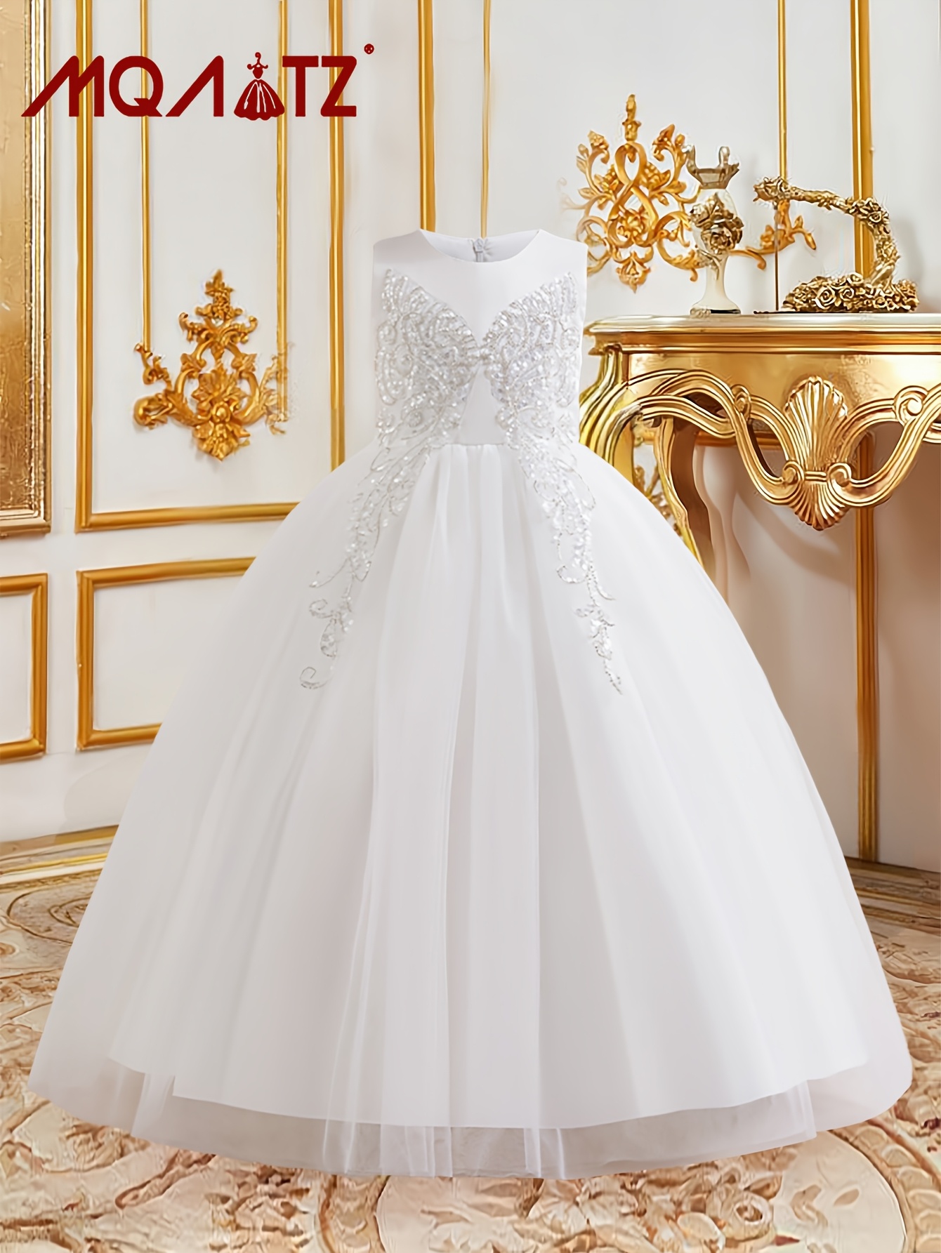 large bow embroidered gorgeous gown - Temu Oman