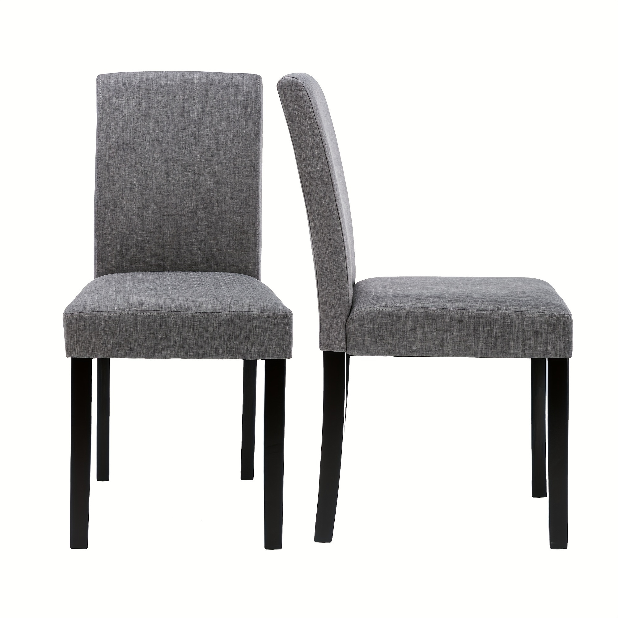 TEMU Dining Chairs Set Of 2, Gray Fabric Upholstered Dining Room Chairs With Solid Wood Legs, Dining Side Chairs For Home Kitchen Dining Room