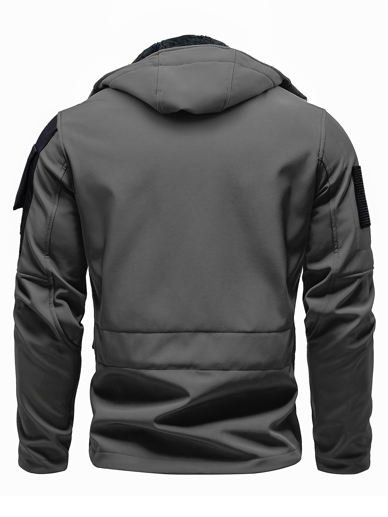 men's outdoor zippered shell jacket pockets windproof - Temu