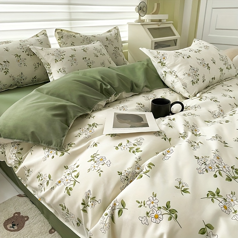 Image of 3pcs Printing Quilt Set Combination, 2 Pillowcases + 1 Quilt Cover, High-end Comfortable Soft And Breathable, Used As A Gift, Decorate Bedroom Dormitory Study, Machine Washable, Universal For