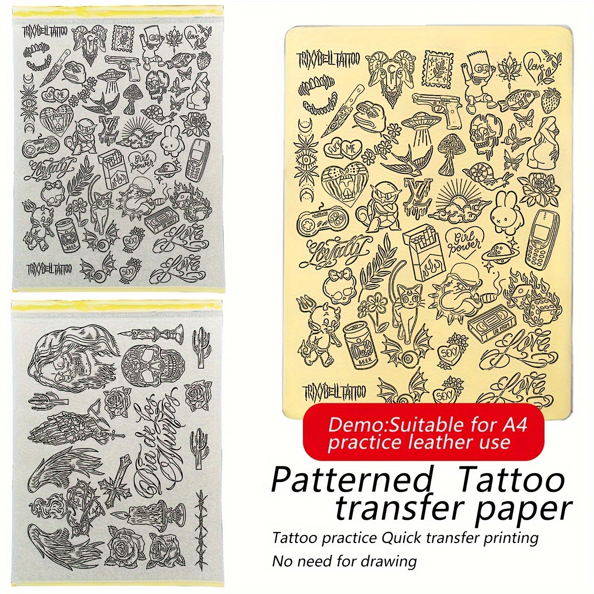 

Tattoo Transfer Paper, Tattoo Stencil Transfer Paper For Tattooing, With Pattern, Copier Paper Compatible With Tattoo Supply
