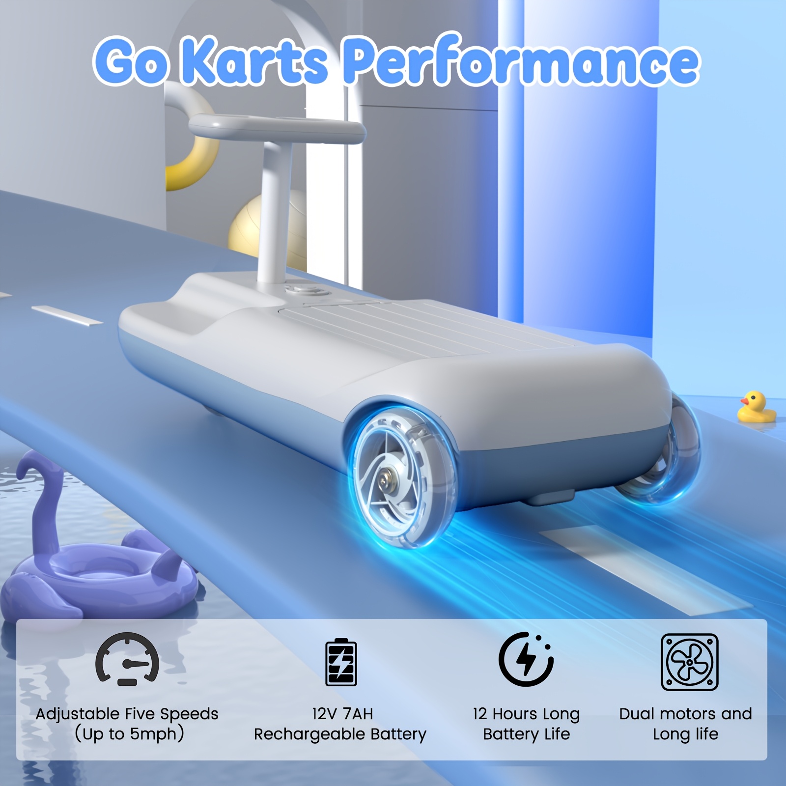 portable go kart 12volt ride on variable from childrens electric rocker with large storage kart for mop included cleaning and fun in one details 1