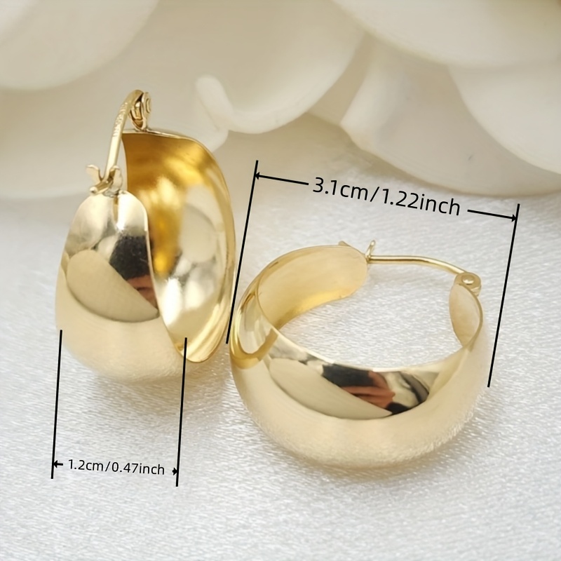 pair elegant sexy copper hoop earrings women wide round Temu