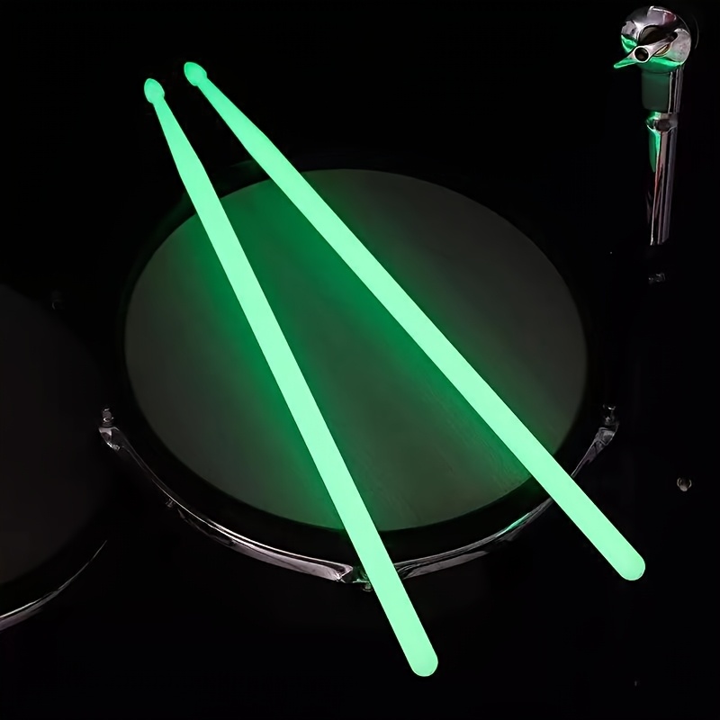 

5a Fluorescent Drumsticks Set, Nylon Jazz Sticks, Uncharged, Performance & Beginner , Stage , Gift For - White, Blue, Green, Purple