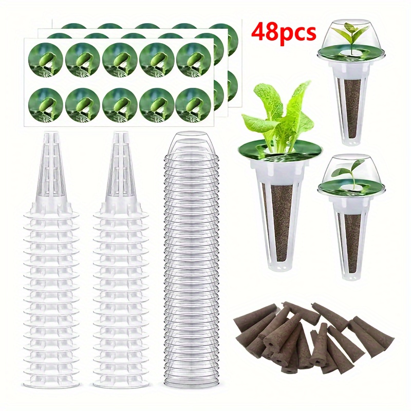 48pcs Kit For Hydroponic Gardening Additions To Grow Anything, Including Sponge Domes
