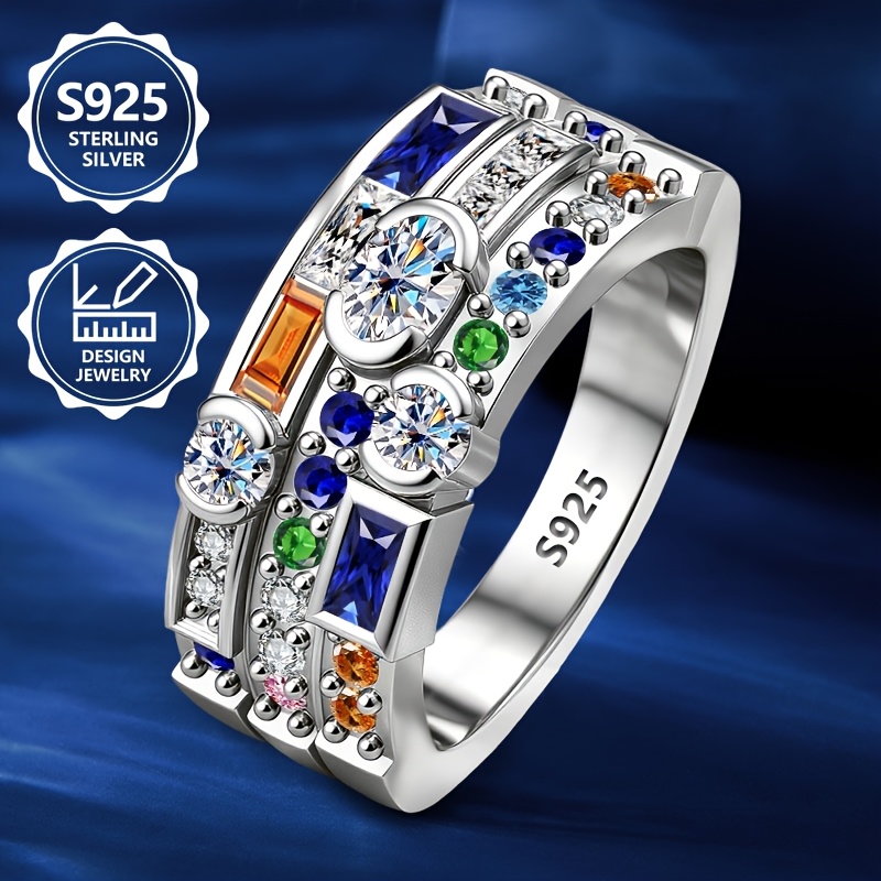 Image of 925 Sterling Silver Exquisite Women's Fashion Ring, Elegant And Trendy, A High-end Women's Jewelry Ring With A Beautiful , Suitable For Vacation Trips, Daily Wear, And An Ideal Commemorative Gift For