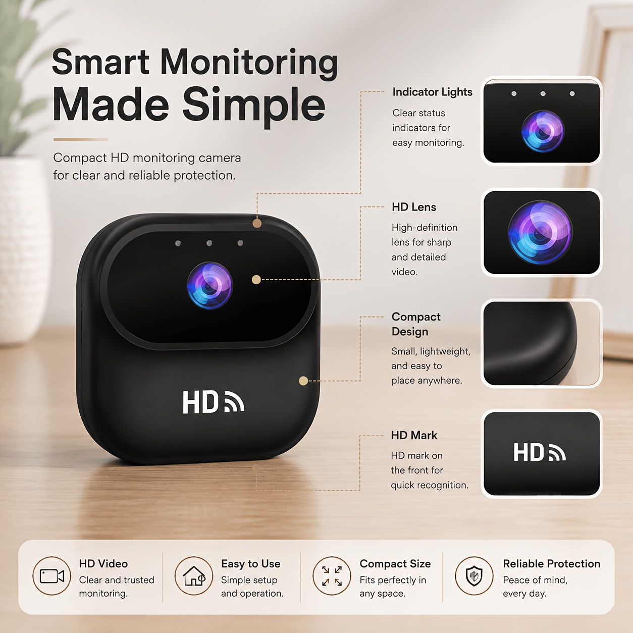 TEMU Mini Portable Digital Camera, Versatile Handheld Sports & Indoor Surveillance Camera. It Supports App, Loop Recording And Audio Recording.