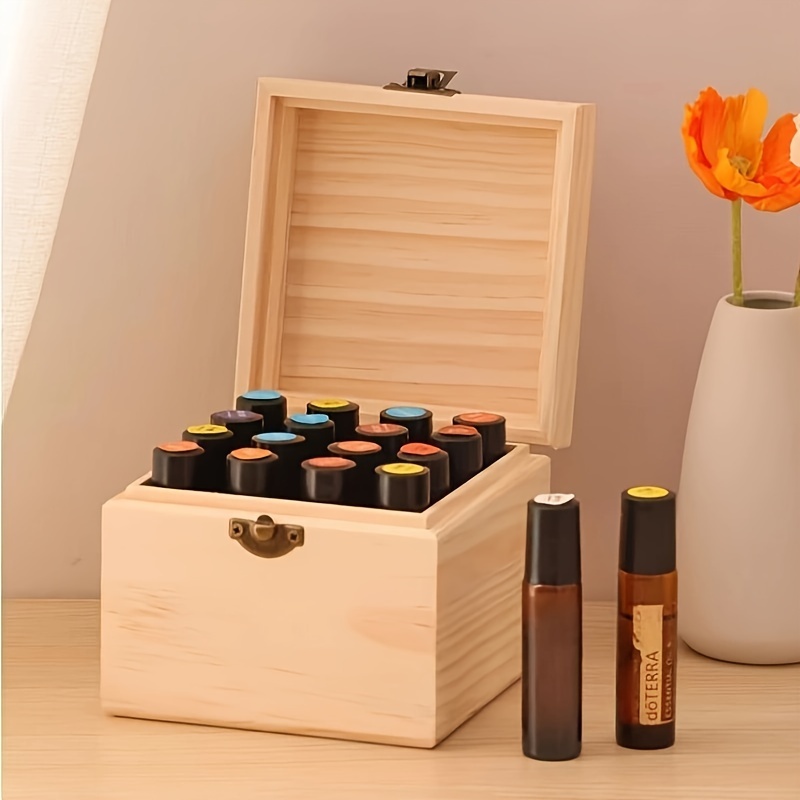 

16 Grids Wood Essential Oil Box With Lid Empty Wooden Storage Case For 10ml Travel Bottle Beauty Products Gift Home Decoration