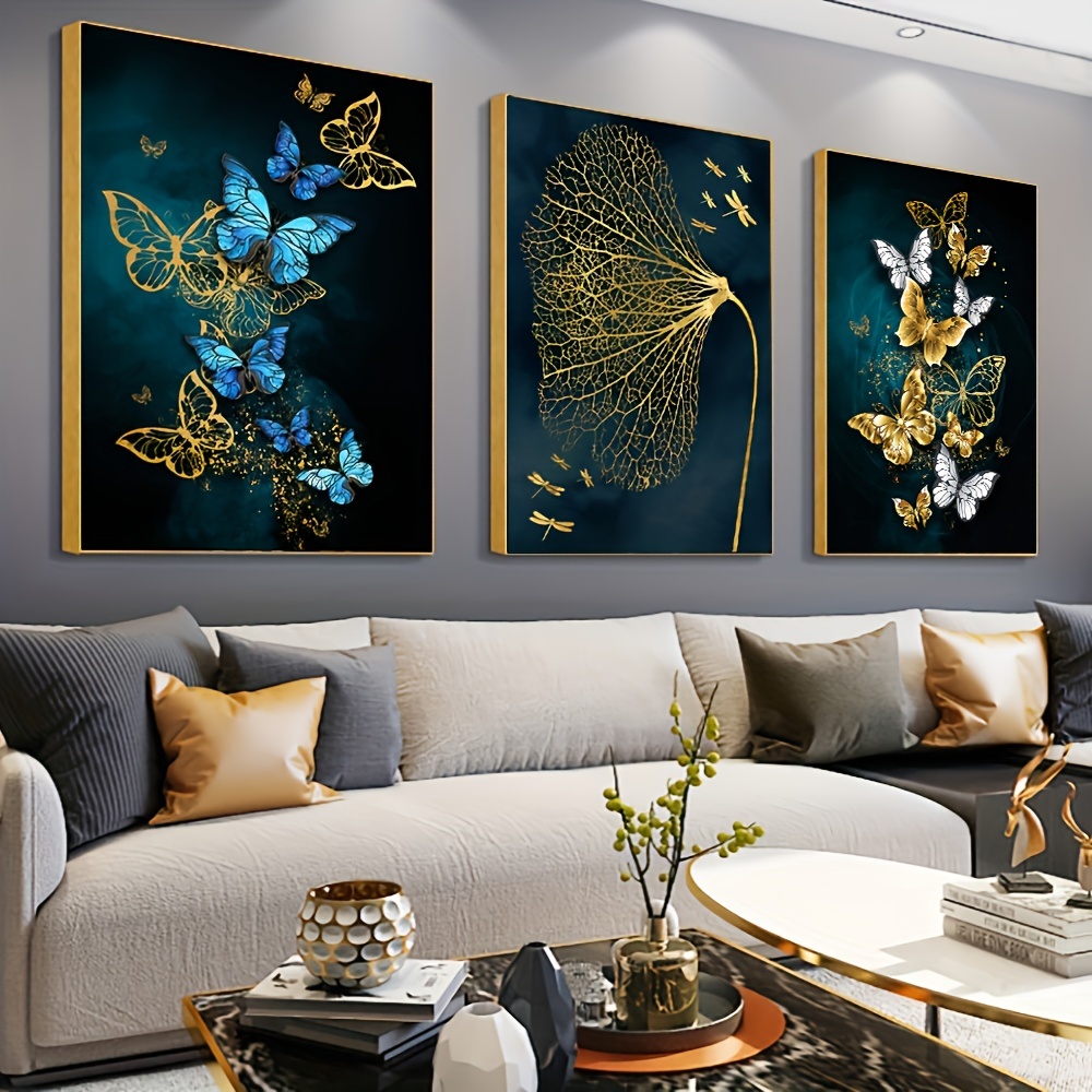  Lienzo retro de flores de mariposa para pared, cuadros de  estilo chino, póster vintage para sala de estar, decoración de pasillo,  11.8 x 23.6 in, sin marco : Hogar y Cocina