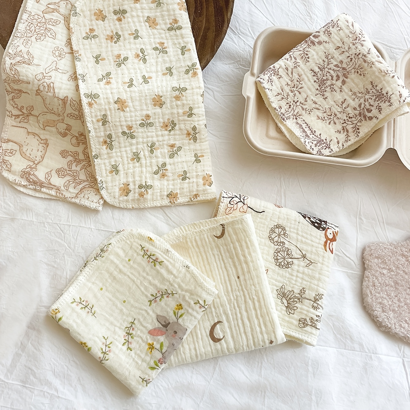 5pcs Baby Soft Face Towels Set