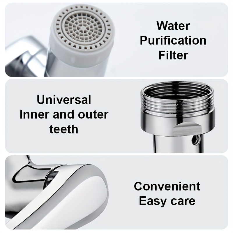 304 stainless steel mechanical arm faucet rotatable spout with multi functional adapter head splash proof for toilet and washbasin details 4