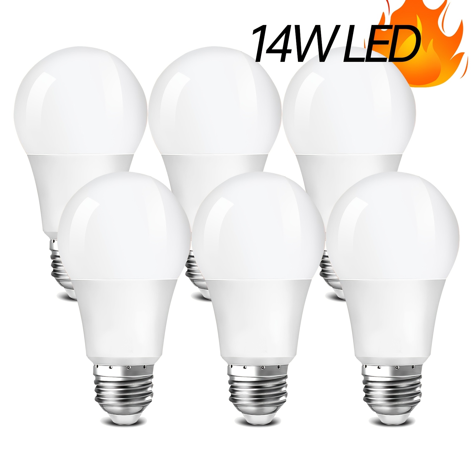 

A19 Led Light Bulbs, 14w E26 Standard Light Bulbs Base 4/6/12 Pack, Daylight White/warm 1000 , Non-dimmable, Cri 85+screw Led Bulbs For Home Bedroom Room Office Lighting Bulb