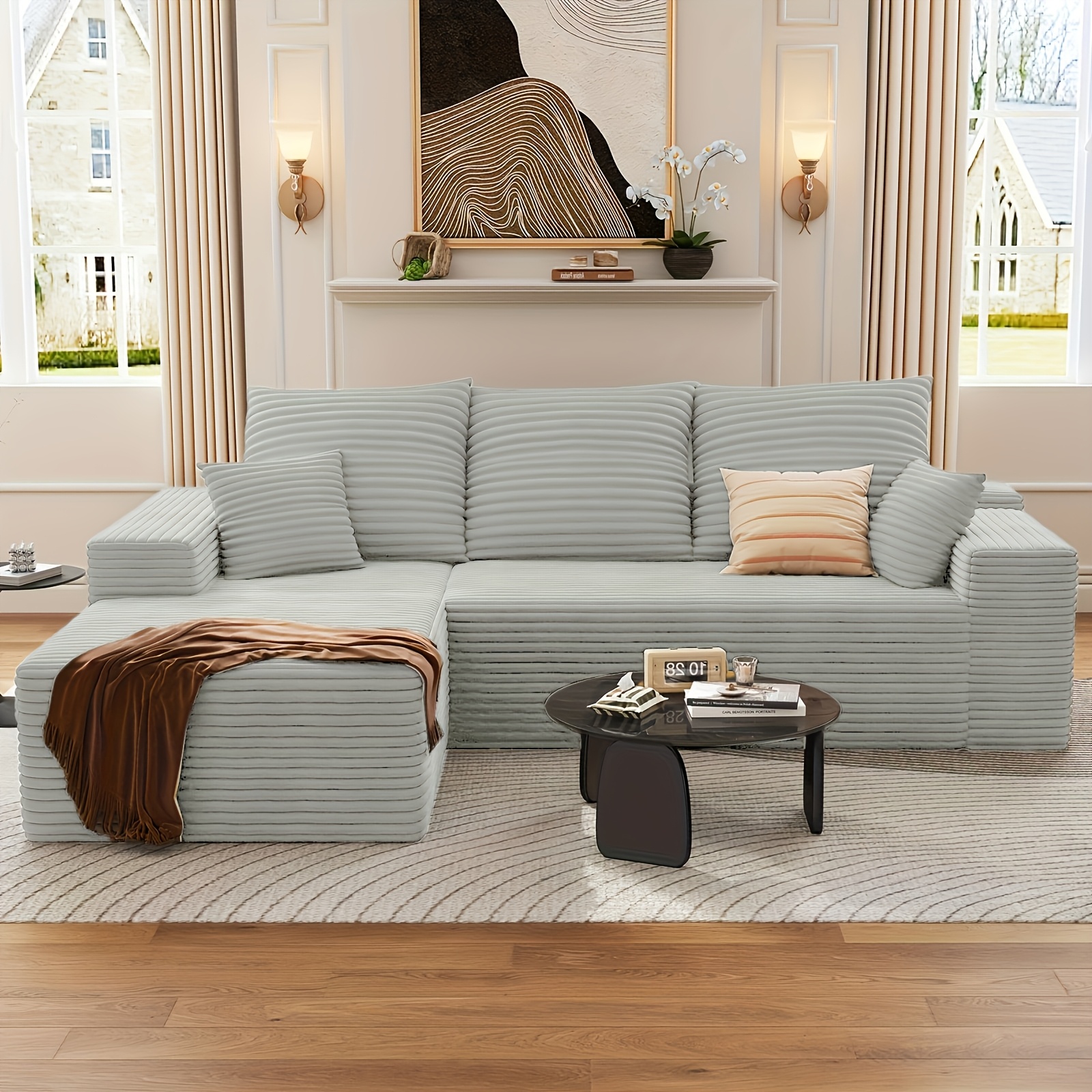 94.1" CONTEMPORARY MODULAR L-SHAPED CLOUD SOFA SET FOR LOUNGE - Plush Cushions, Design, Easy Assembly for Spacious Areas - Ideal for Living Rooms And Flats - Minimalist Aesthetic, Lightweight Furnishings, Home Decor 16 94.1" CONTEMPORARY MODULAR L-SHAPED CLOUD SOFA SET FOR LOUNGE - Plush Cushions, Design, Easy Assembly for Spacious Areas - Ideal for Living Rooms And Flats - Minimalist Aesthetic, Lightweight Furnishings, Home Decor - Image 16