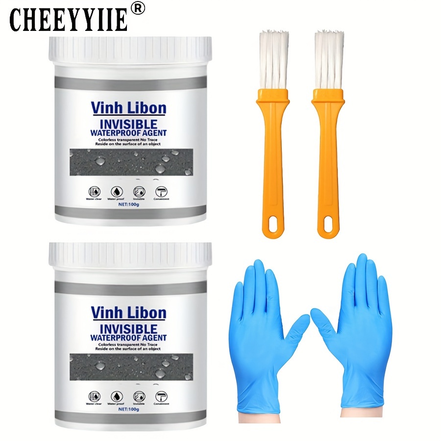 

2pcs Invisible Waterproof Agent With Brush, Waterproof Insulating Sealant, Super Strong Bonding Sealant, Invisible Waterproof Anti-leakage Agent, 100g/1pc