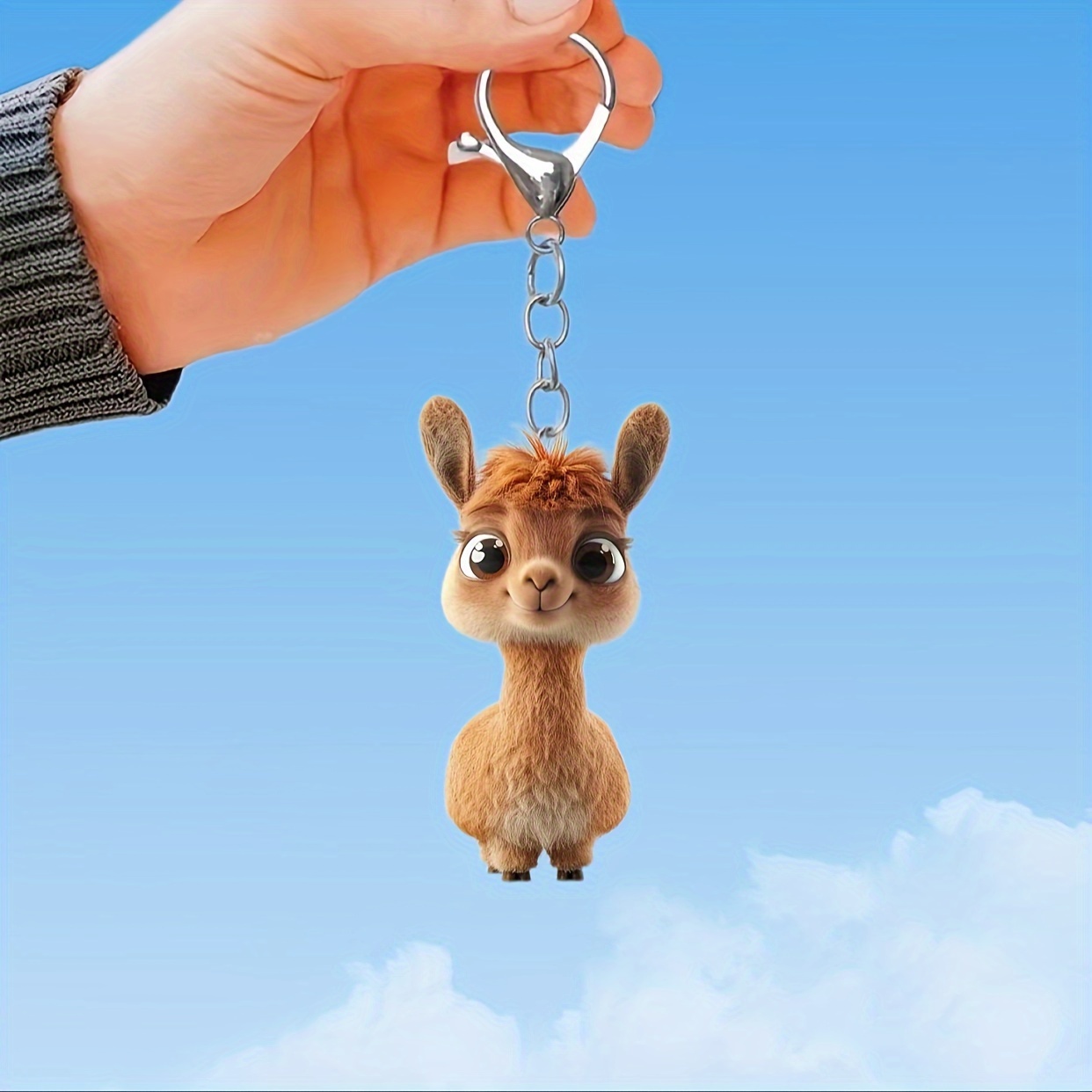 

Cute Alpaca Acrylic Keychain - 1pc, Perfect For Backpacks & Car Keys, Ideal Gift For Pet Lovers