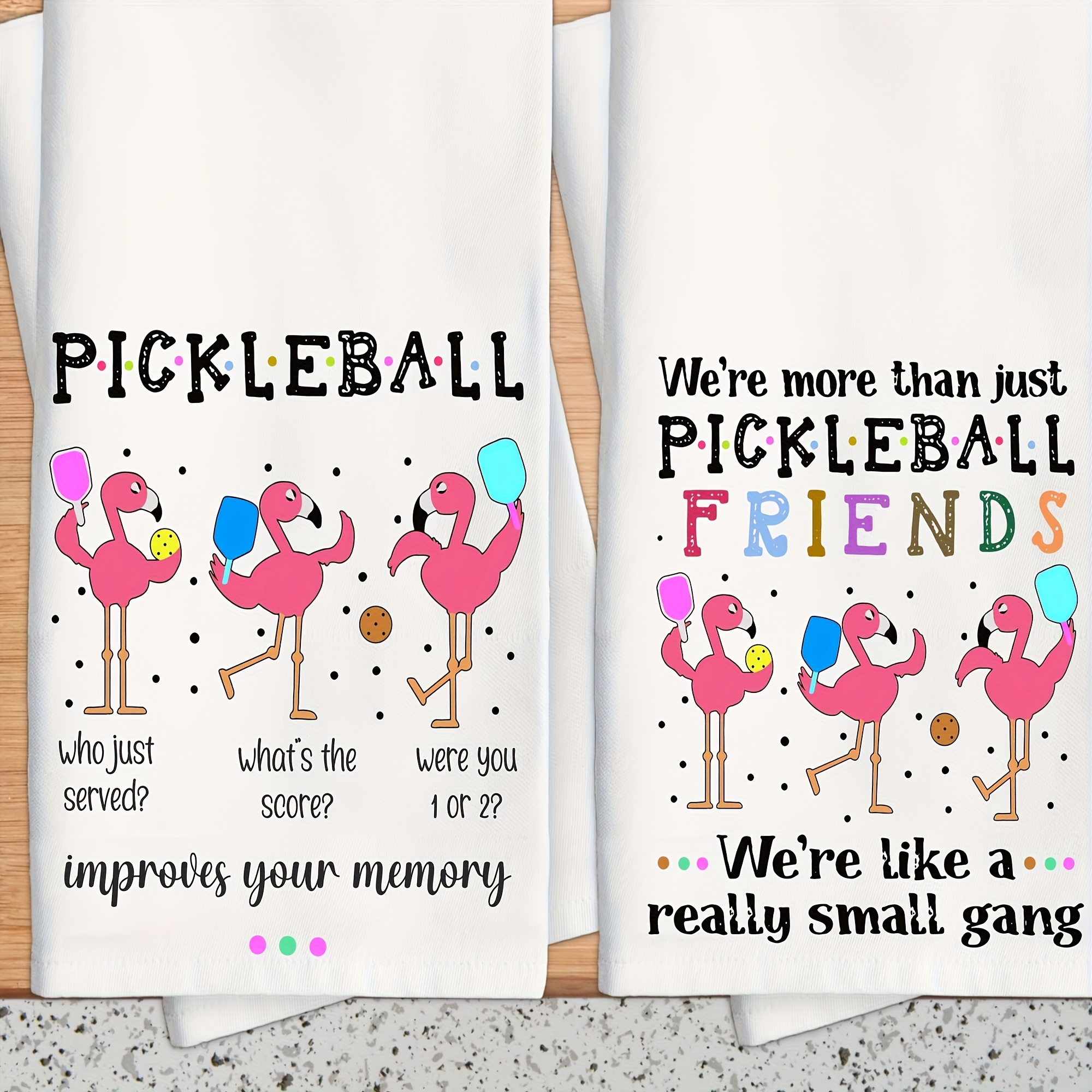 

2pcs Fun Dish Towels, Multi- Towels, Pickleball Decorations, Suitable For Women's Pickleball Groups, Pickleball Group Gifts, Table Home Party Decorations, Festivals, Parties, , Birthdays