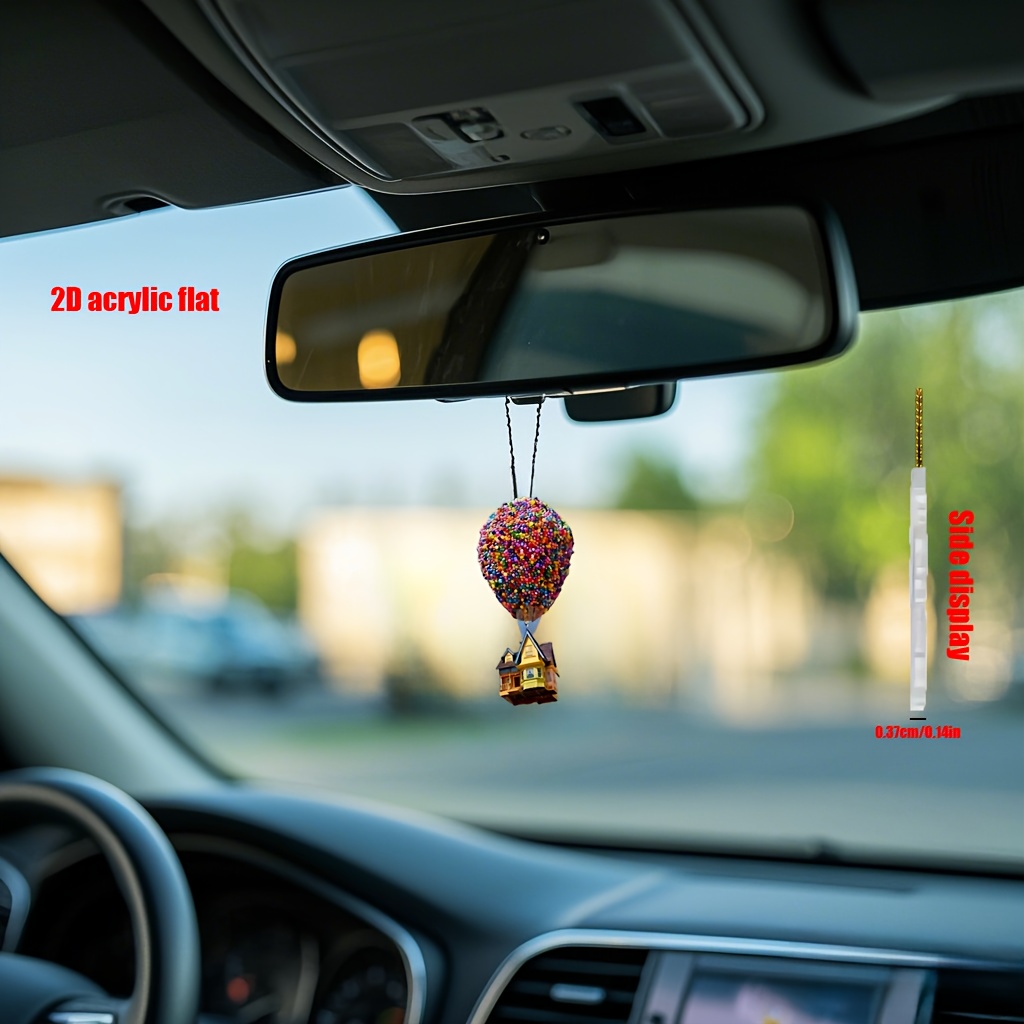 

Acrylic 2d Flat Hot Air Balloon Rearview Mirror Pendant, Keychain And Backpack Charm, Decoration, Back-to-, Valentine's Day, New Year, Easter Small Gifts.