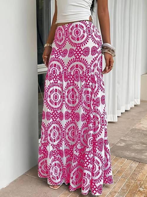 damen casual urlaubs-rock mit -print
