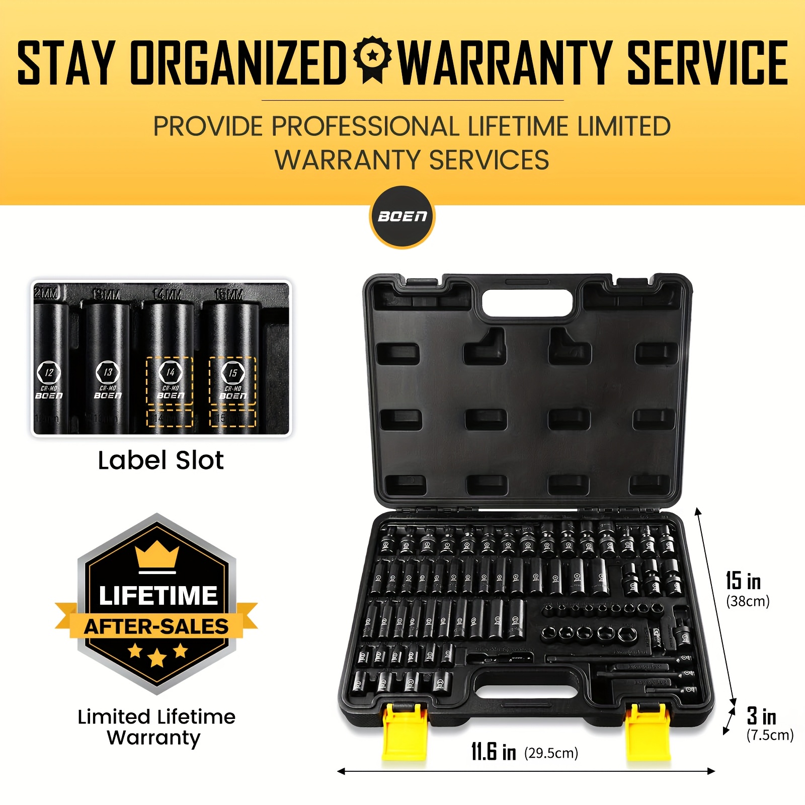 72pcs Standard SAE (3/16-9/16 Inch) - Metric 1/4 Drive Swivel Socket Set - Image 3