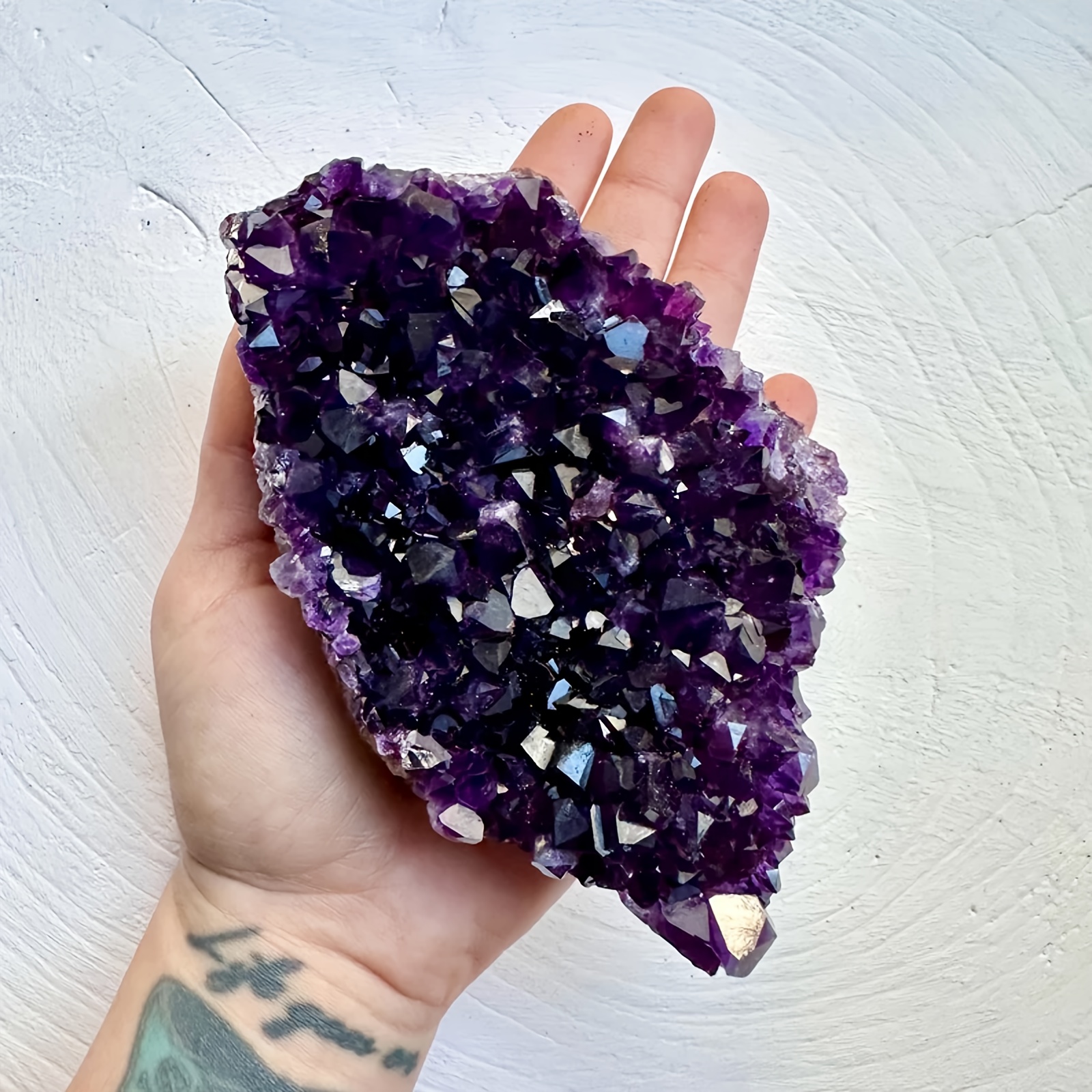 E-shop 1 Stück Eleganter Natürlicher Brasilianischer Tiefamethyst-Cluster, Rohstein Amethyst, 1,57-3,94 Zoll, Geeignet für Kristallsammlung,