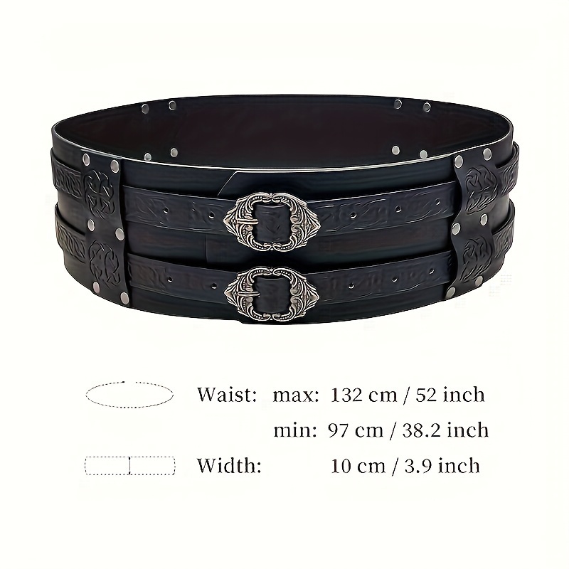 Medieval Dragonscale Leather Bracers Steampunk Buckle Belt Leather