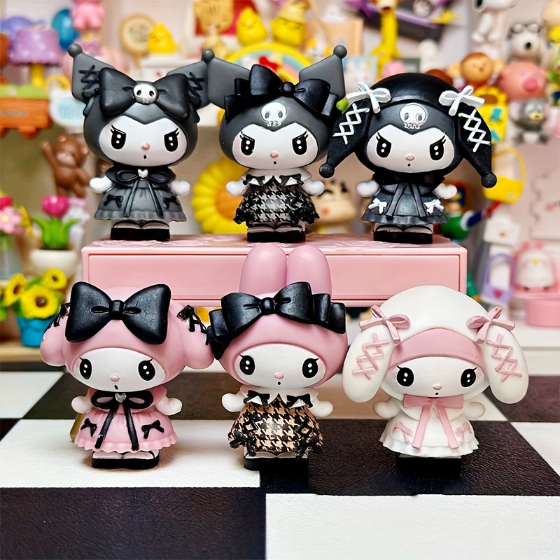 

Sanrio Kuromi & Melody Kawaii Collectible Figurine - Pvc Model For Desk, Car, Or Bedroom Decor - Perfect Gift For Halloween & Christmas