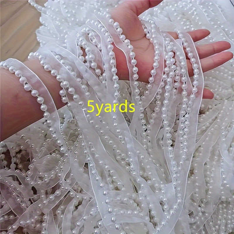 1yard/3yards/5yards 6mm Diameter Snow Yarn With Beads Neckline Skirt Cuffs Doll Clothes Lace Additions