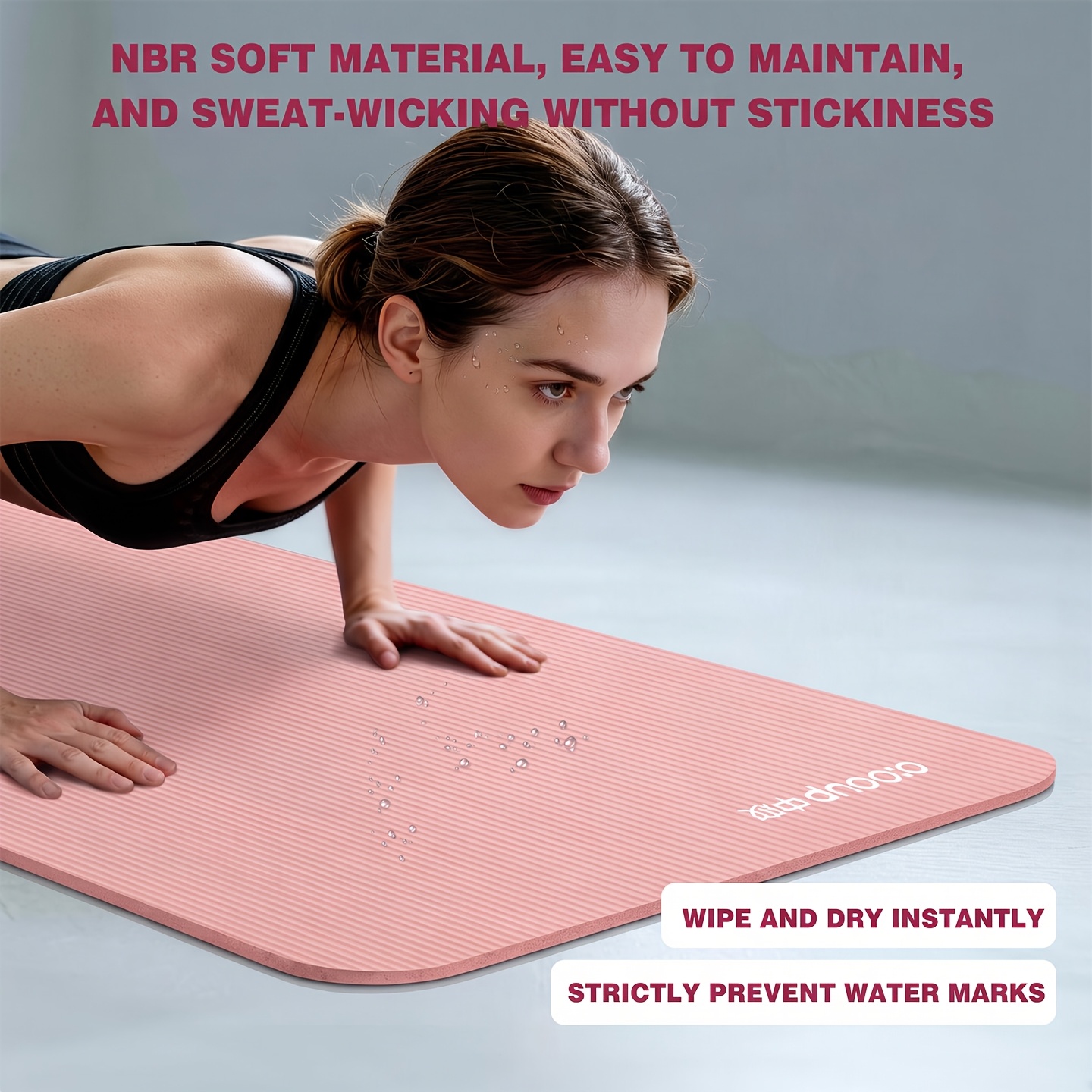 NBR Thickened Yoga Mat 2pcs Set for Home Fitness