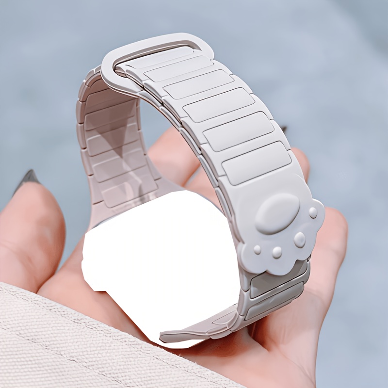 TEMU Kawaii Slim Cat Paw Magnetic Strap Case For Watch 46mm 42mm 49mm 45mm 41mm 38mm Cute Girl Adjustable Breathable Band For Series 11 10 9 8 Se 7 6