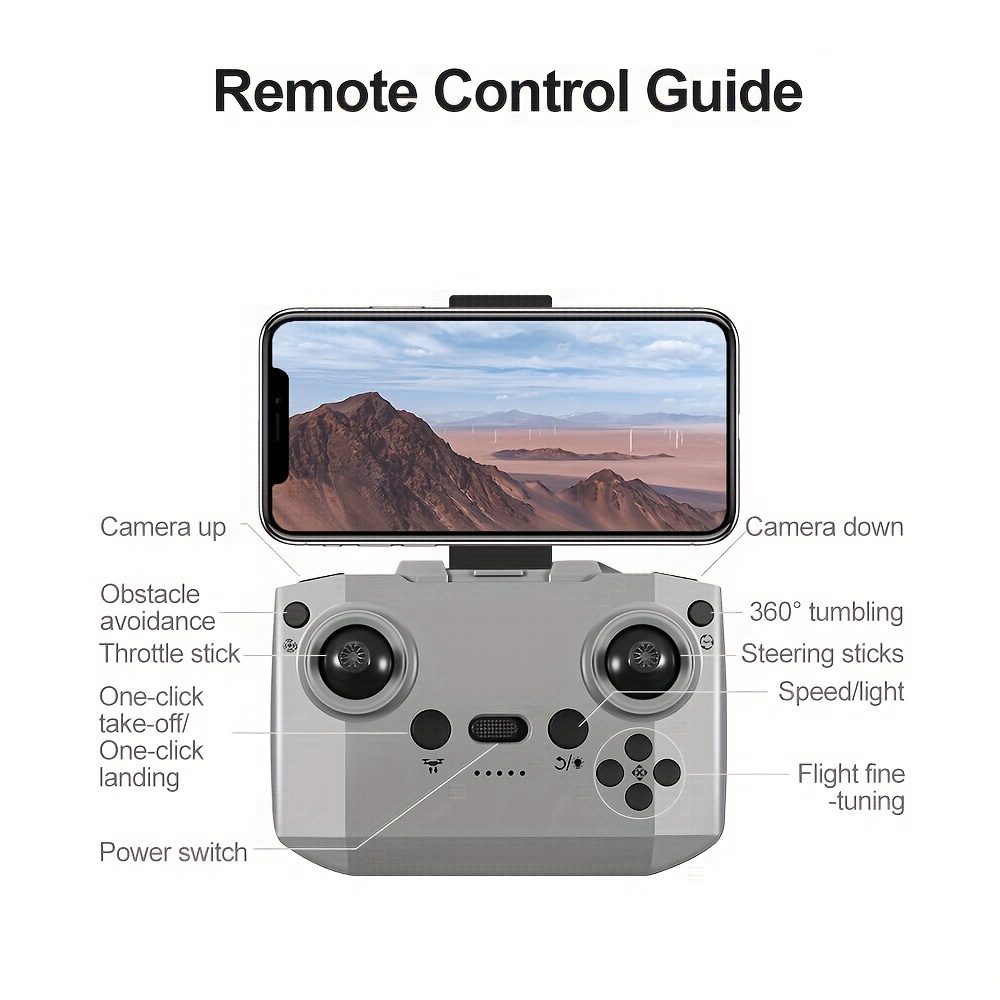 Remote UAV with High-Definition ESC Dual Cameras, Intelligent Obstacle Avoidance, Optical Flow Positioning, Safety Design, 360 Flip, Foldable Design, 6-Channel Gyroscope, One-Button Calibration/ Take-Off/ Landing, Headless Mode, LED Body/ Light, Emergency Stop, Waypoint Flight, Gravity Sensor, Outdoor Quadcopter, Perfect Holiday Gift.