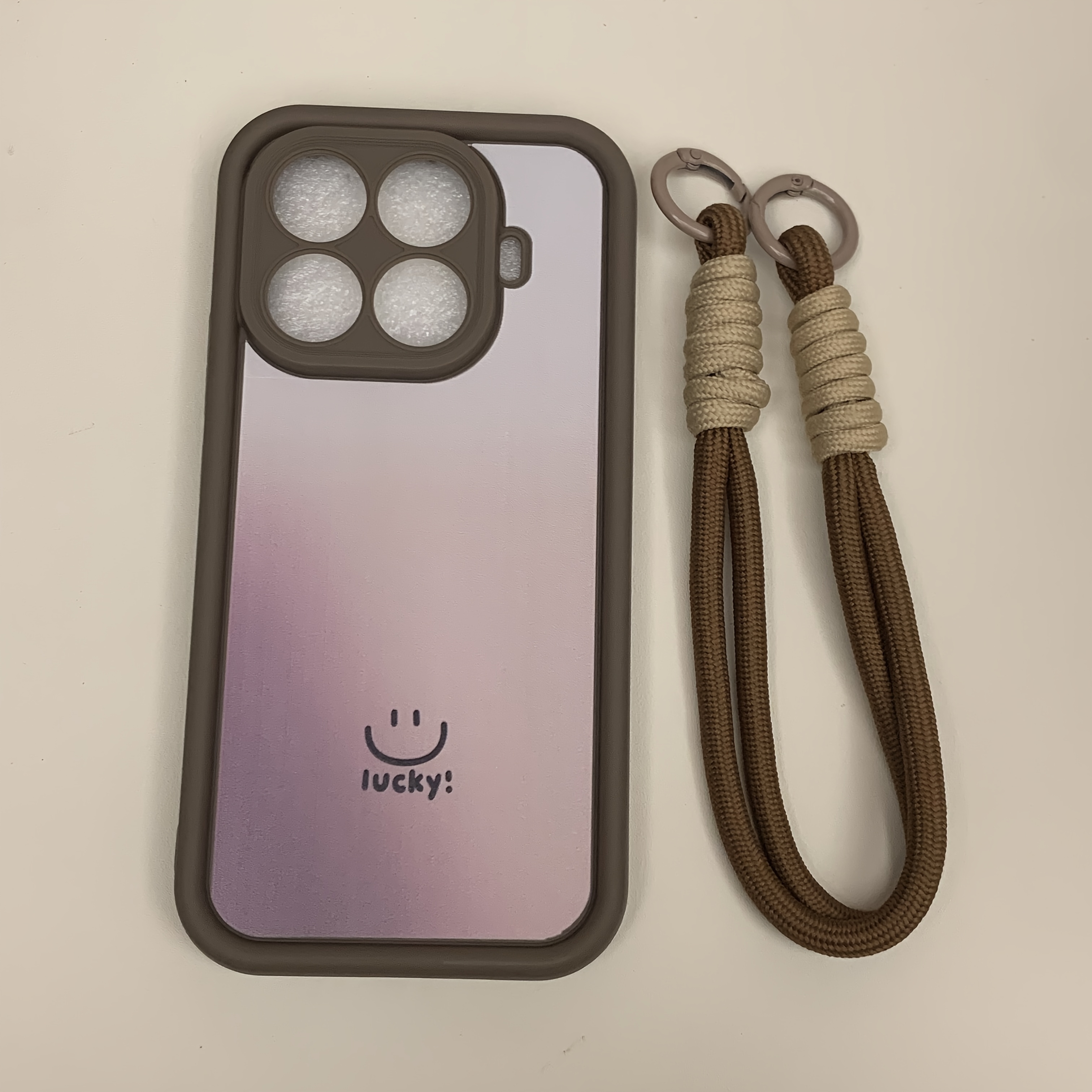 TEMU Phone Case: Center Smile For Personal Use, Superior Quality, , Refreshing, Classic, , Solid Color With Lanyard, Eye Ladder Phone Case. Suitable