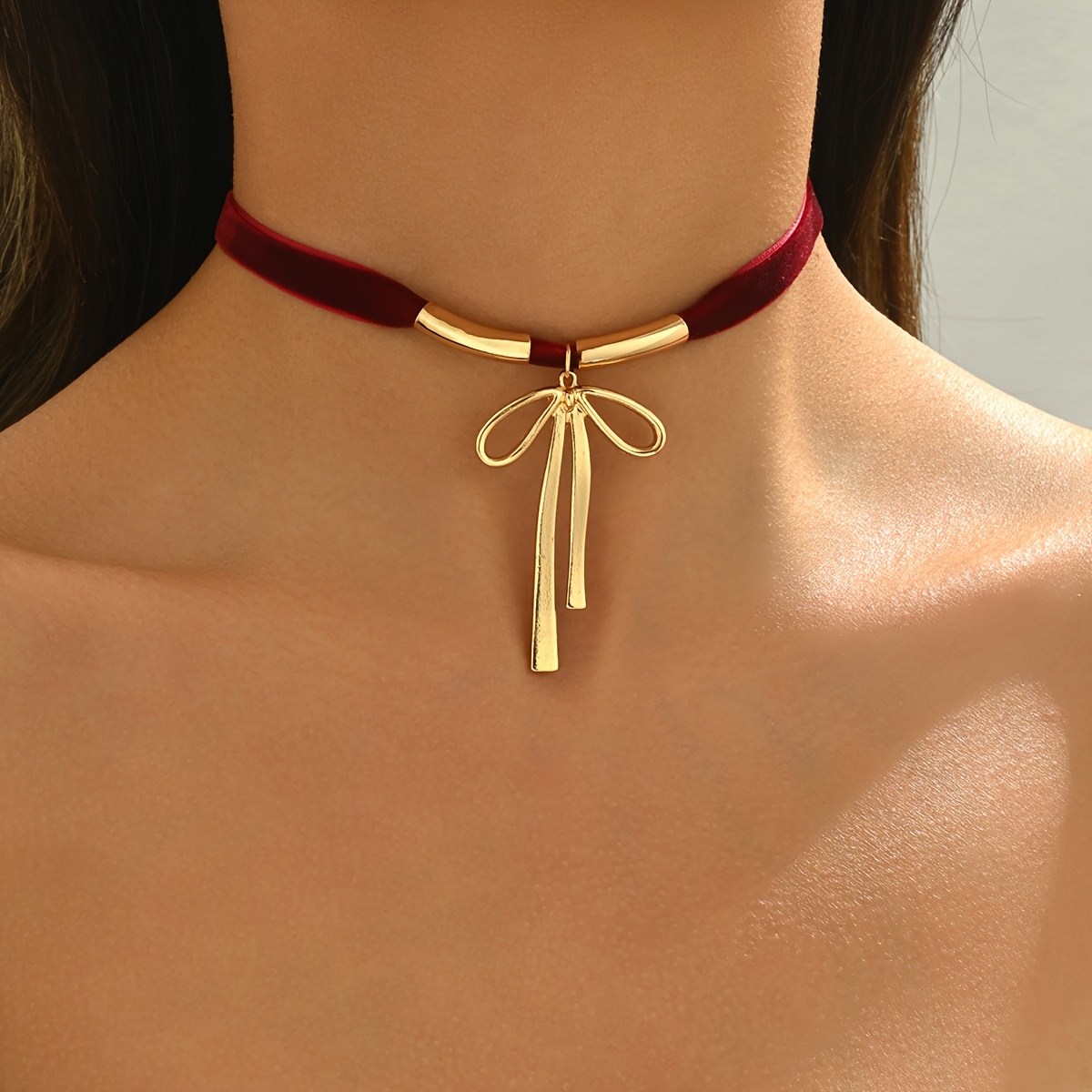 TEMU 1pc Of Fashionable And Sexy Short Choker Necklace With A Bow Tie, Perfect As A Gift For Your Lover Or Mother
