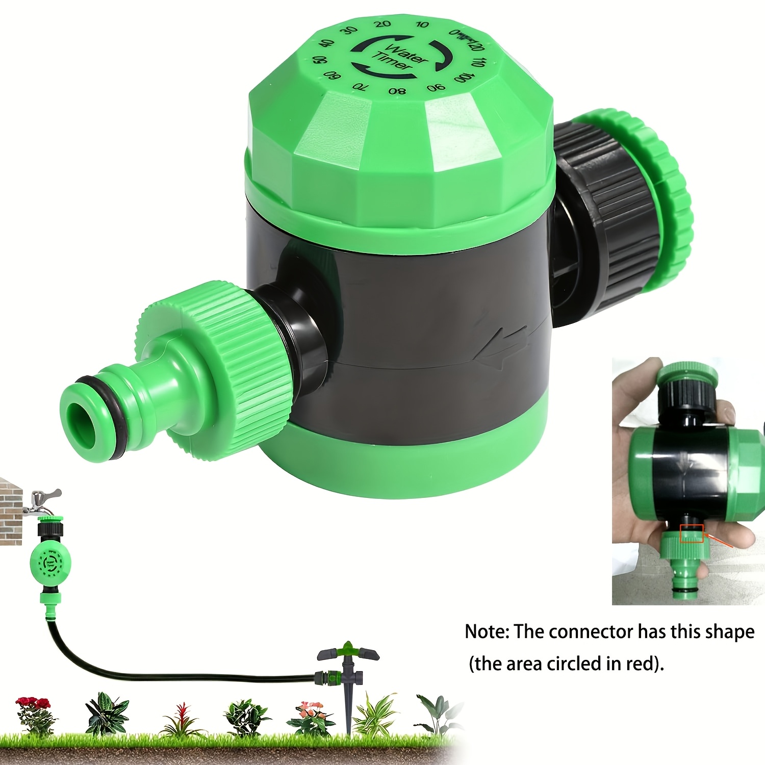 Outdoor Garden Hose Faucet Mechanical Timer With Automatic Shut-off Feature, Suitable For Sprinklers And Drip Irrigation Timers No Battery Required
