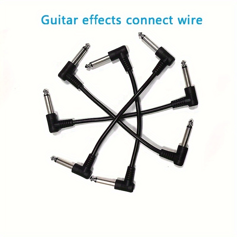 

6pcs Guitar Effect Pedal Cables, With 6.35mm Jack, Length: 18cm