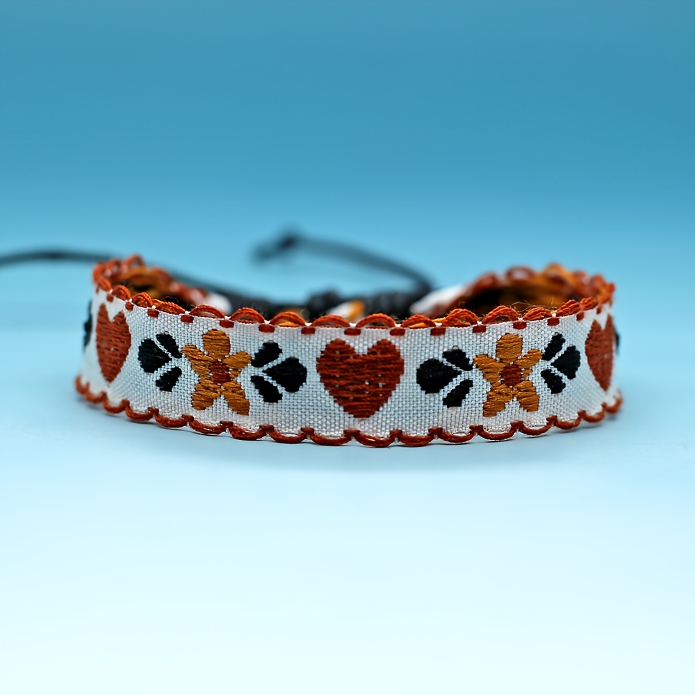 5pc Bohemian Chic Hand-woven Knitted Jacquard Charm Bracelet Set