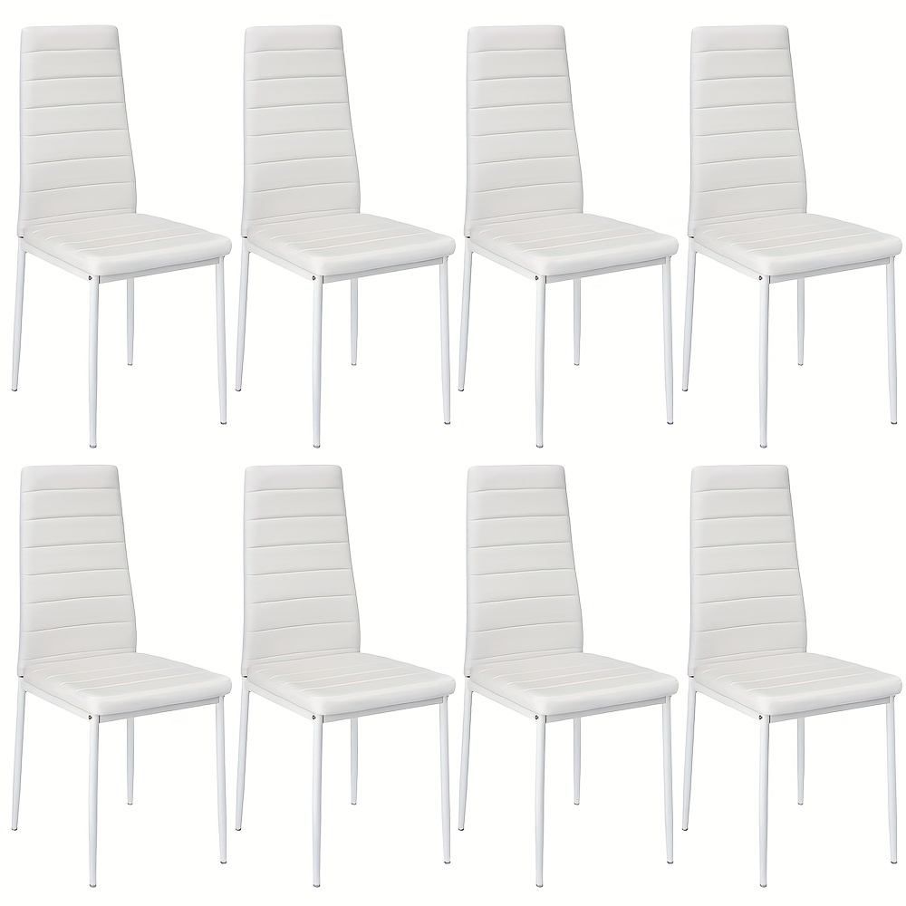 8-pack Pu Padded Chairs - Commercial Grade High Back Dining Chairs For Restaurant, Event & Kitchen | Easy Clean & Scratch Resistant