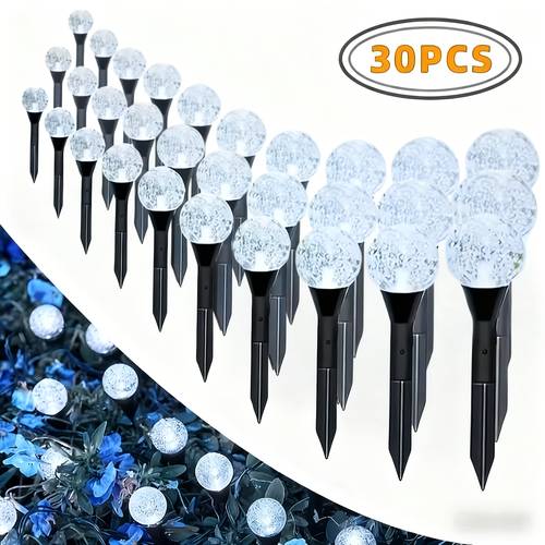 30led solar garden outdoor lawn lights with 8 lighting daytime auto off and night on for summer camping christmas wedding party birthday pathway decorations