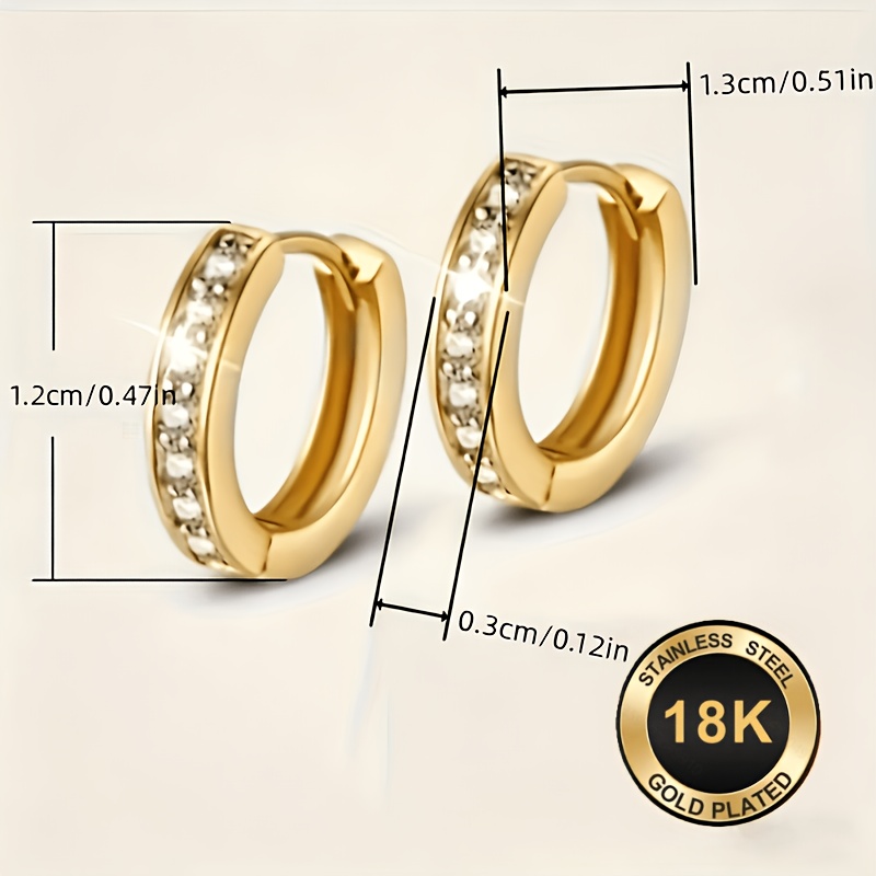 Women's 18K Gold-Plated Hypoallergenic Round Ring Earrings
