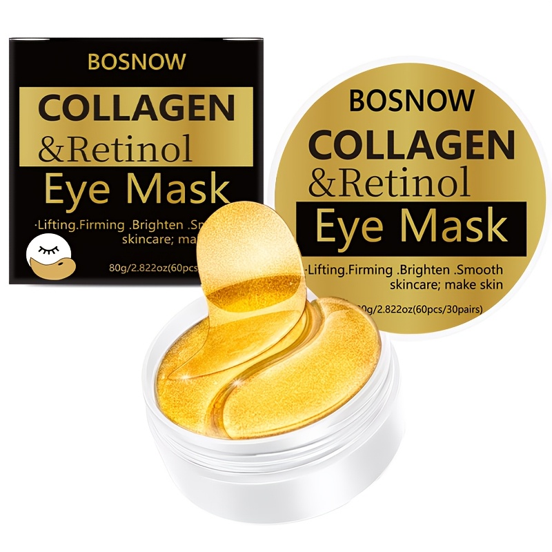 Image of 60pcs Collagen And Retinol Eye Patches, Moisturizing, Making Eye Skin And , Eye Skin Radiance, Saying Goodbye To And Dullness, Eye Care, Collagen Eye Patches, Retinol Eye Patches