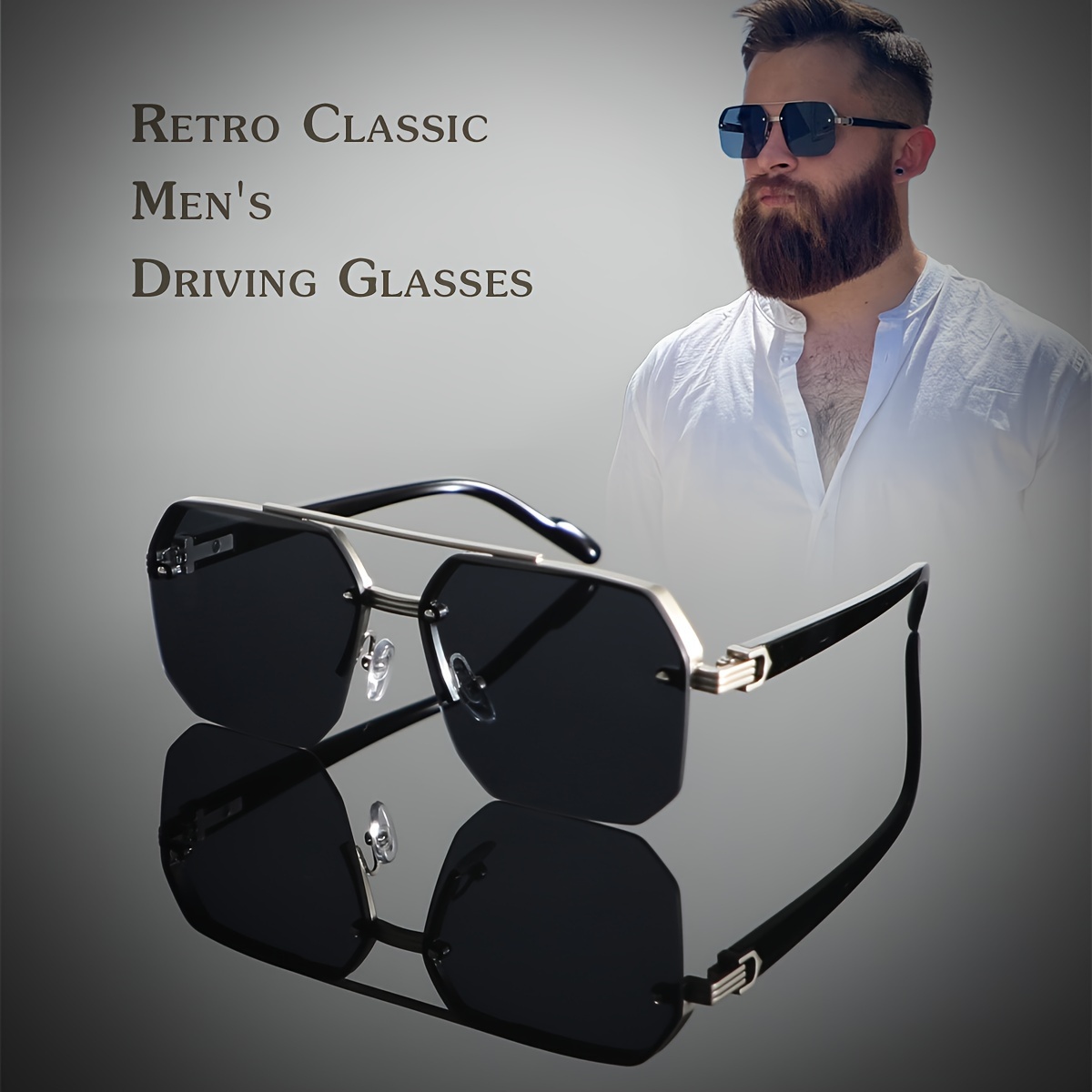 

Vintage Semi-rimless Glasses For Men - Copper Alloy Frame, Pc Lens With Anti-reflection, Suitable For Climbing, Fishing, And Daily Leisure - Classic Elegant Design For Commuting, Business, And Driving