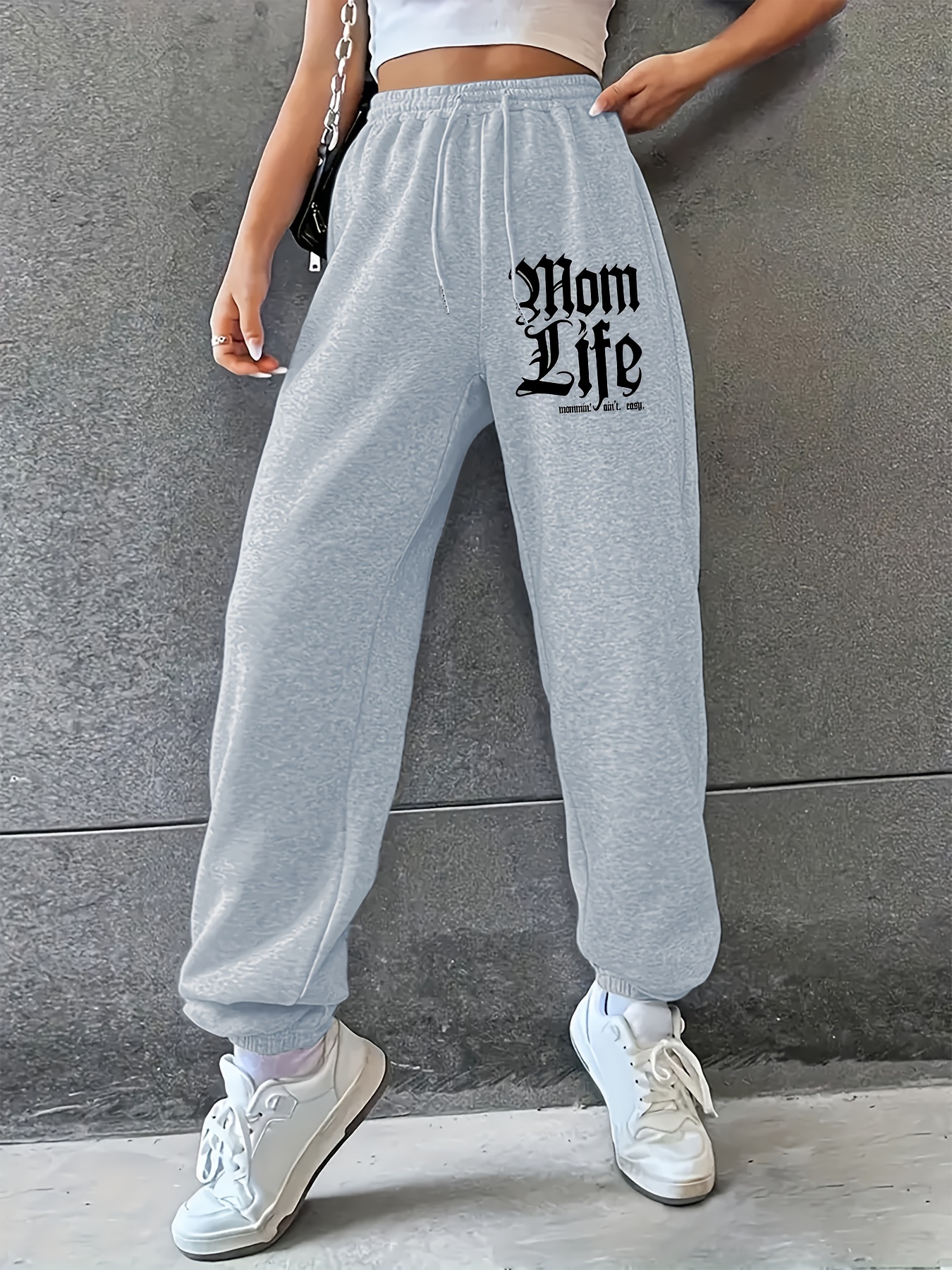chic letter print womens joggers casual trendy versatile Temu Canada