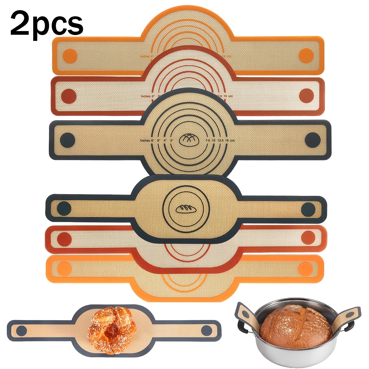 silicone bread hanging sling oval and round suitable for dutch oven non   to clean reusable silicone baking mat with long handle   acid dough bread baking mat liner