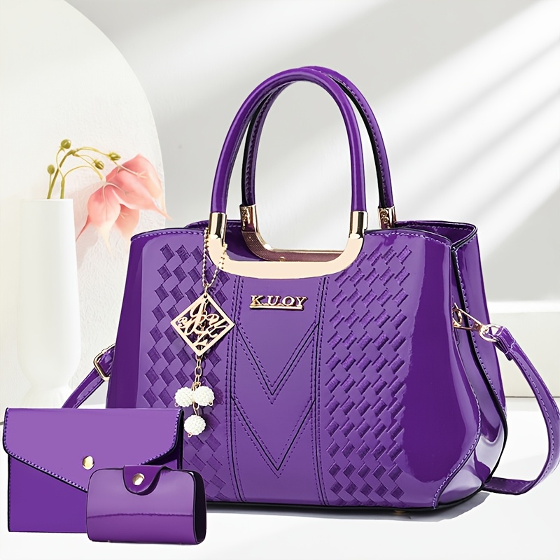 TEMU Minimalist Niche Fashion Women's Bag Set, 3pcs Set, Versatile Crossbody And Shoulder Bag, Vintage Trendy Handheld Tote Design, Practical Bag For