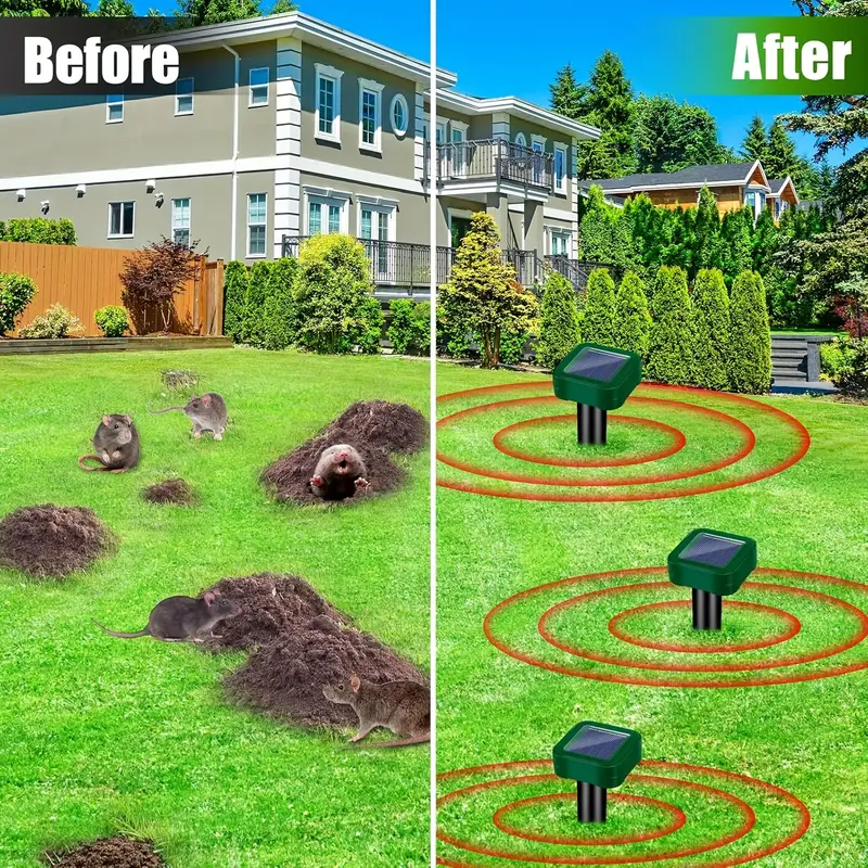 1 4 pack solar ultrasonic animal repellent cat raccoon skunk repellent outdoor with motion detection squirrel deer rabbit deterrent animal repeller for yard lawn garden details 1