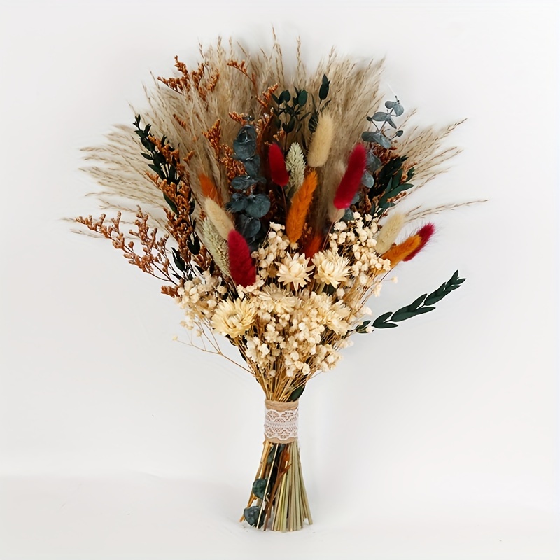 TEMU Ramo de Flores Secas Estilo Bohemio | de , Eucalipto y Plantas Secas de de - Ideal para Decoración de Mesas de Boda, Nupciales, Día de San