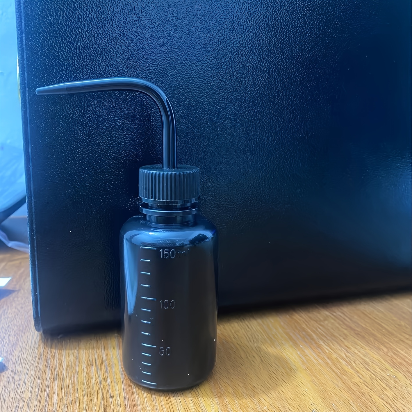 TEMU 1pc Plastic Squeeze Bottle With Curved Nozzle - Eyelash Serums, Makeup Application & Precision Cleaning - Durable Oval Design For Effortless