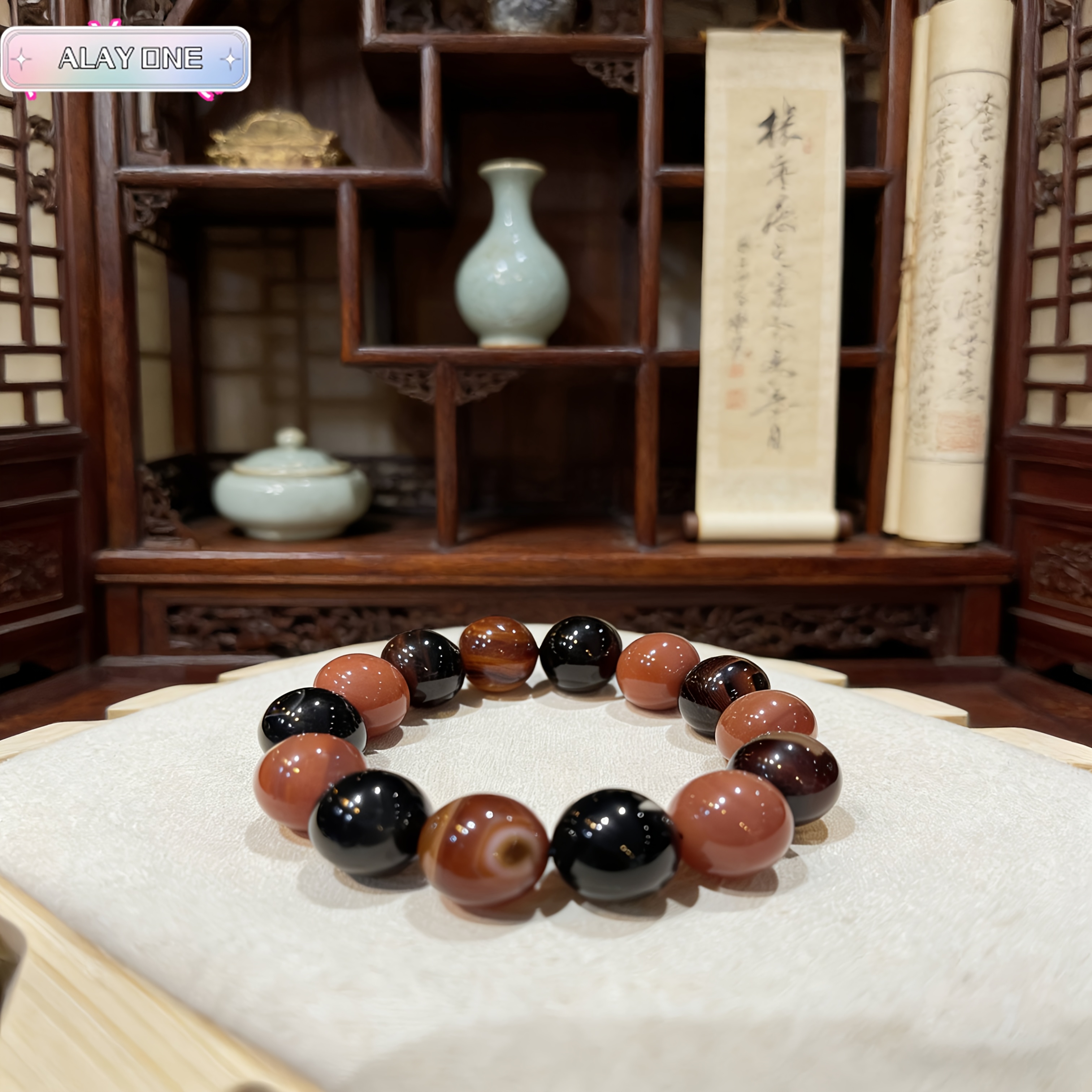 Natural Sugar Agate Bracelet, Autumn-Winter Accessory