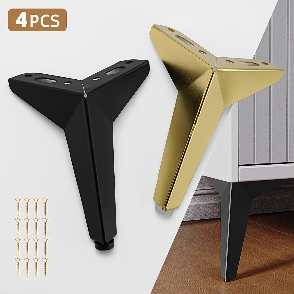 

4 Pack Of Modern Style Furniture Legs, 12cm/4.72in High, Suitable For Diy Assembly Or Replacement Of Bedside Tables And Other Furniture - Metal Material